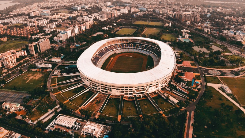 Sân vận động tại Ấn Độ cũng có quy mô khổng lồ Sân vận động tại Ấn Độ cũng có quy mô khổng lồ